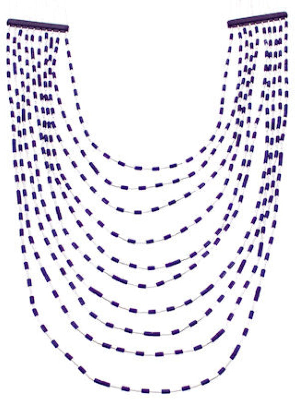Liquid Silver 10-Strand Sugilite Bead Necklace BW69175